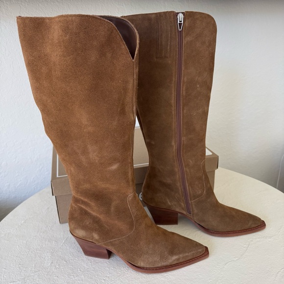 Dolce Vita Shoes - Dolce Vita RAJ Boots 9E Wide Width Wide Calf WC 17-18” Brown Suede NWT
